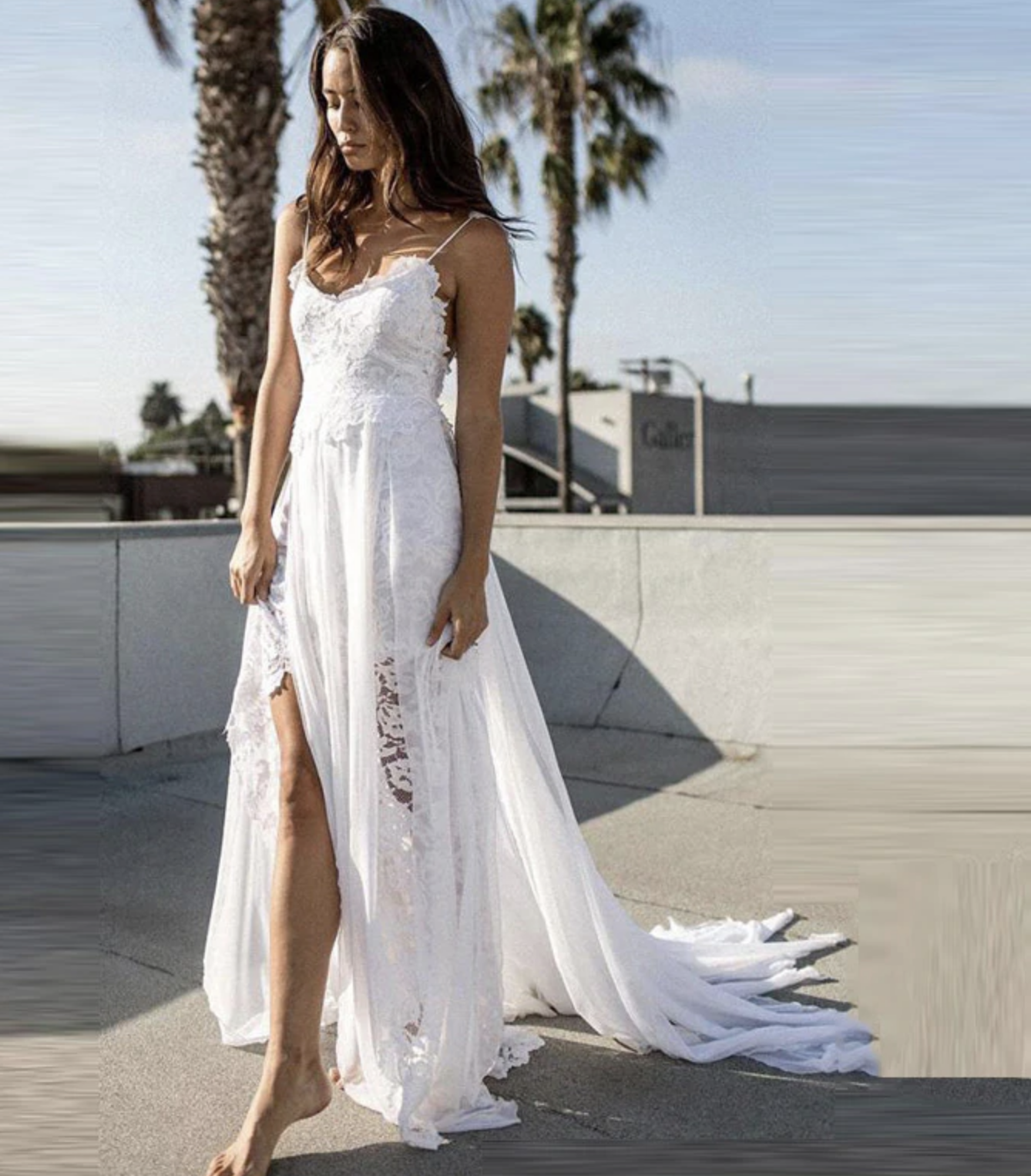 Robe longue mariage dentelle boho boheme chic