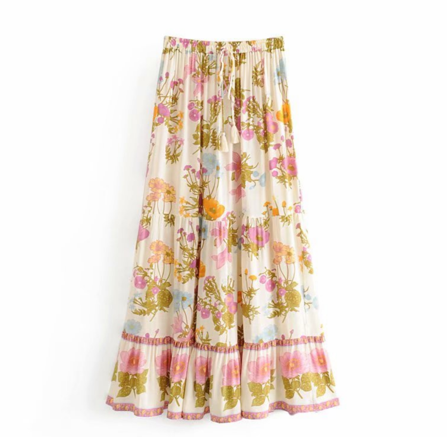 Jupe longue imprimé fleurs boho boheme chic SKIRT0260