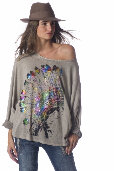 Top pull over loose indien boho boheme chic PULL0354