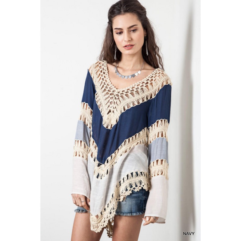 Tunique poncho crochet boho boheme chic poncho0197