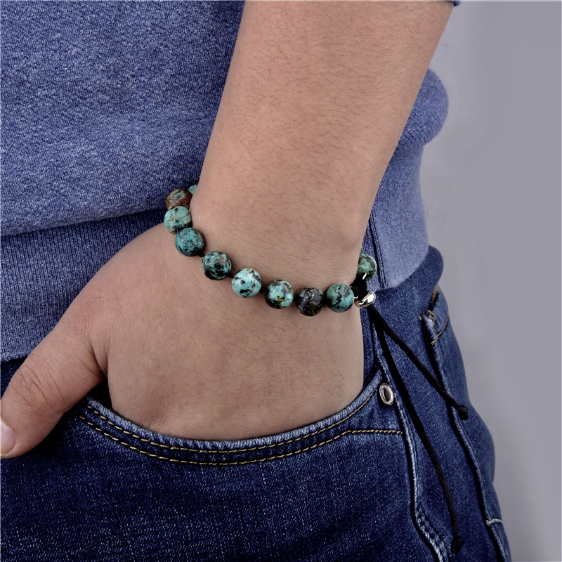 Bracelet pierres naturelles turquoises boho bohème chic BANGLE0545