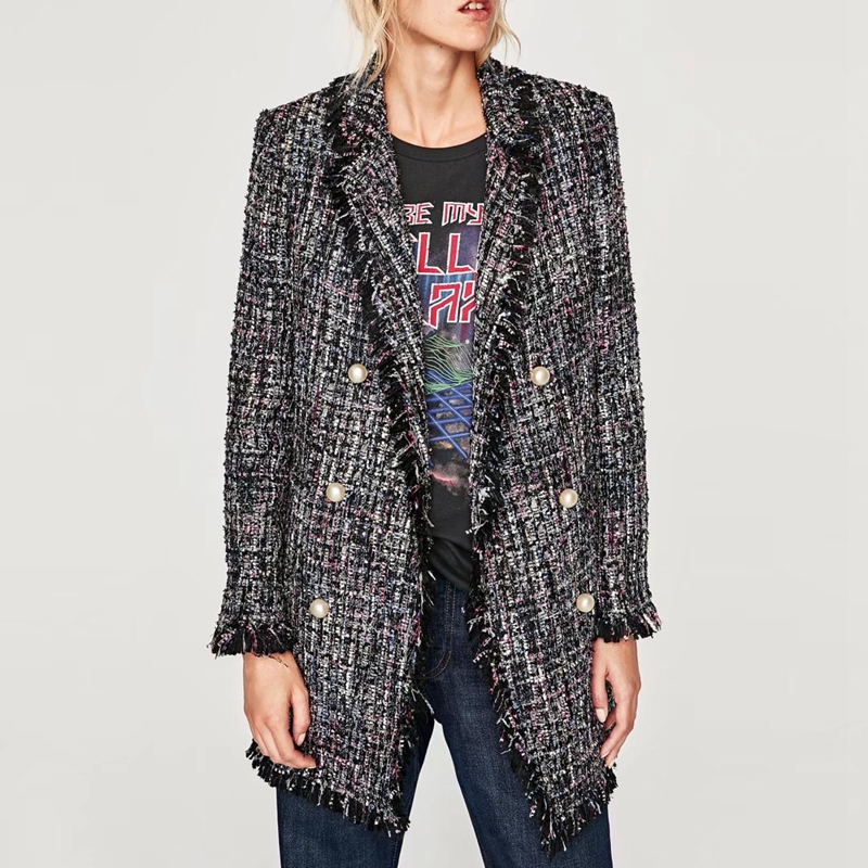 Veste tweed perles boho boheme chic COAT01860