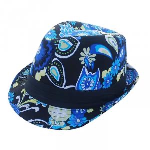 Chapeau trilby hawai bleu boho boheme chic hat0012