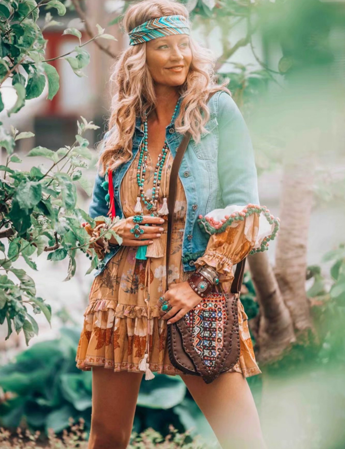 Robe courte hippie fleurie boho boheme chic DRESS1804
