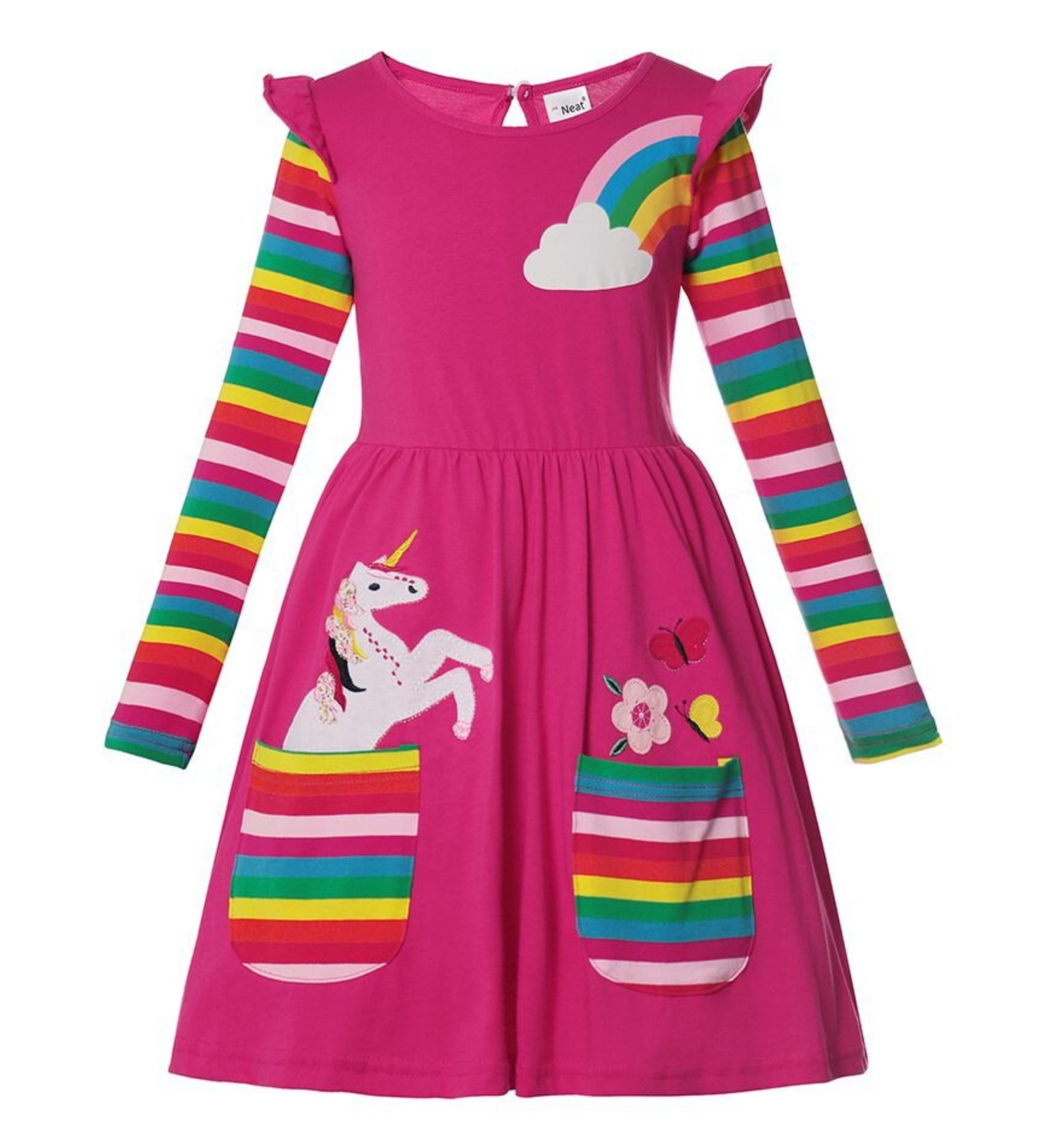 Robe petite fille licorne boho boheme chic DRESSPF1809