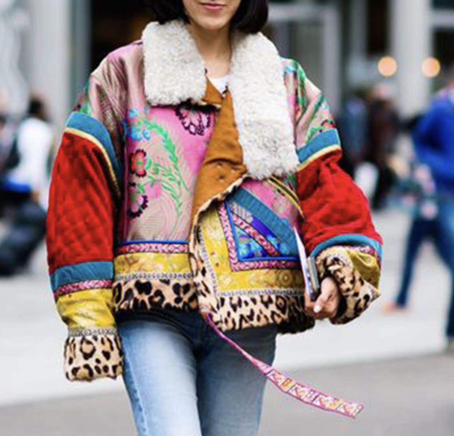 Blouson bohème boho chic imprimé matelassé