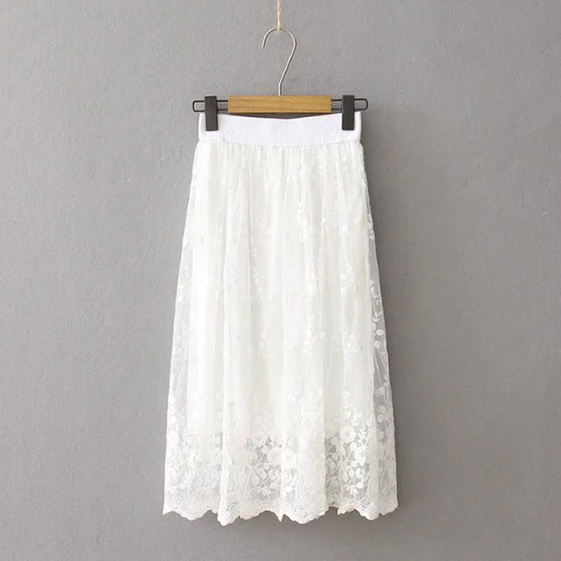 Jupe mi longue organza brodé boho bohème chic SKIRT0227