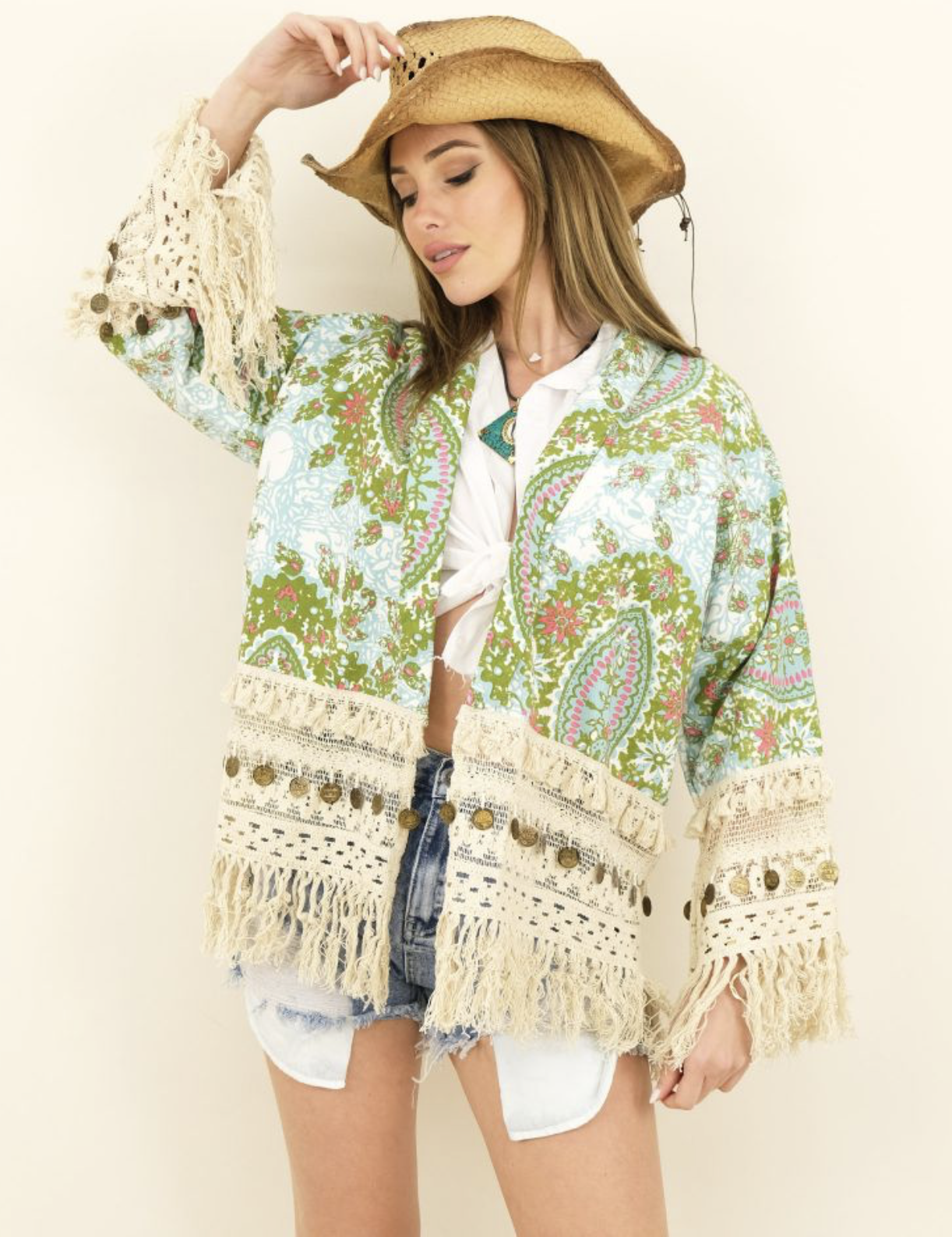 Gilet boh me dentelle pi ces boho boheme chic