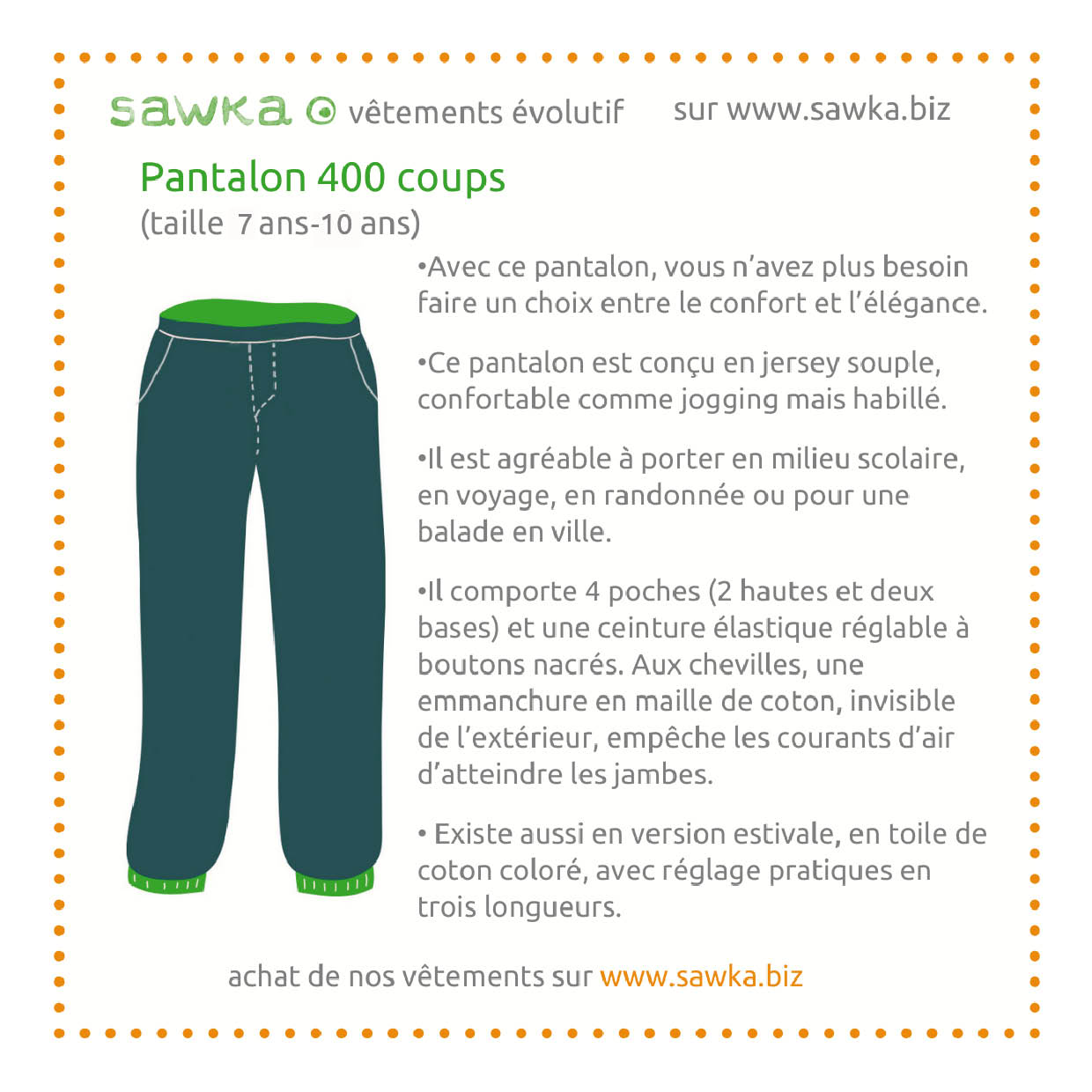 pantalon 400 coups sawka