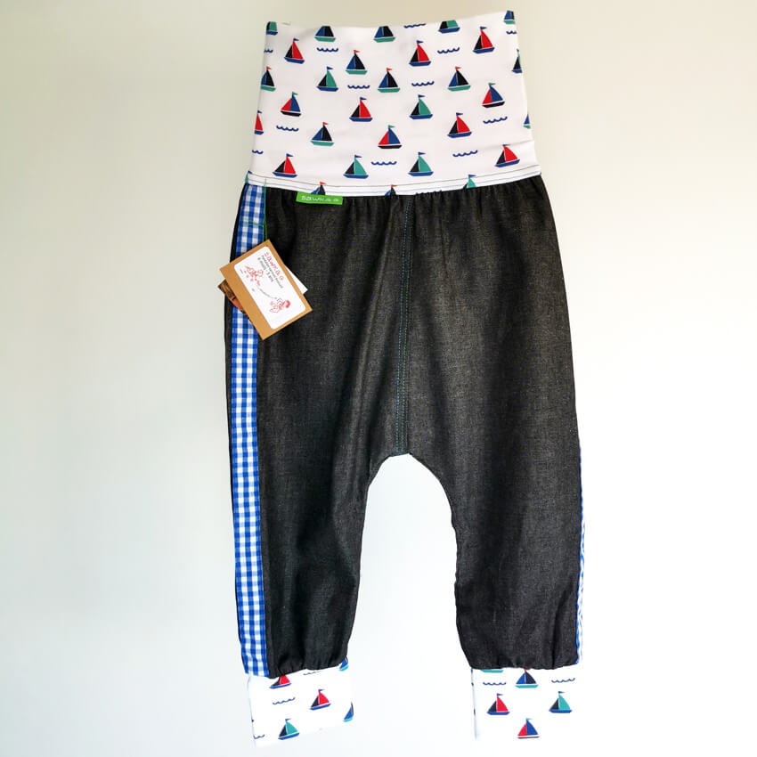 pantalon évolutif sarouel sawka jean noir 6 mois - 3 ans 2