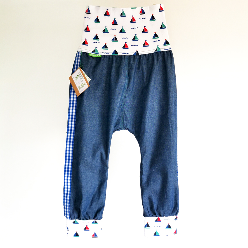 pantalon évolutif sarouel sawka jean bleu clair 2 ans - 5 ans 2