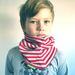 tour de cou enfant-flanele bleu et rayures rouge2_sawka