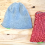bonnet+tour de cou bleu claire et rouge carreaux -sawka-6