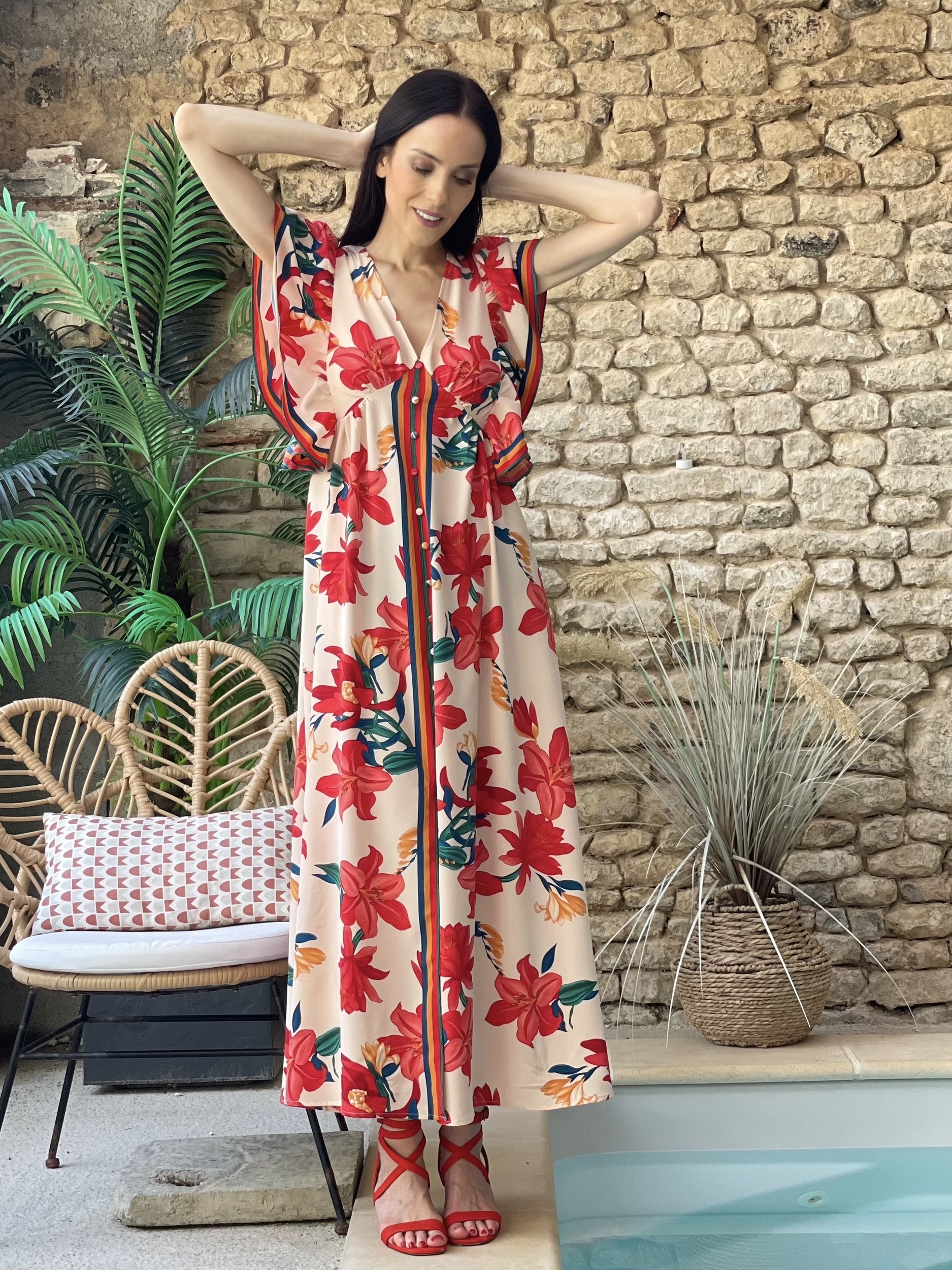 Robe longue à imprimé floral DÉSIRÉE