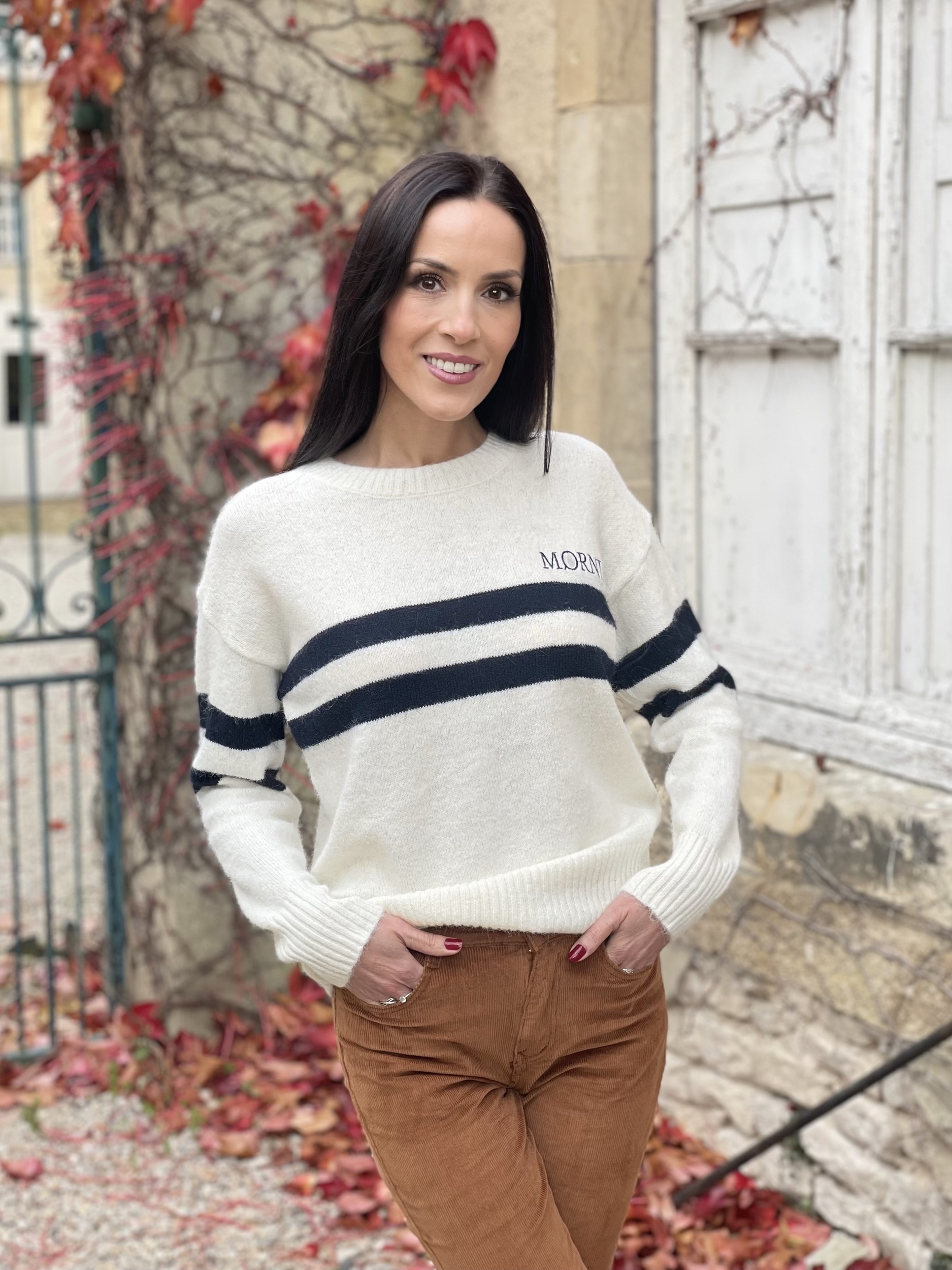 Pull en maille MORNING coloris blanc écru