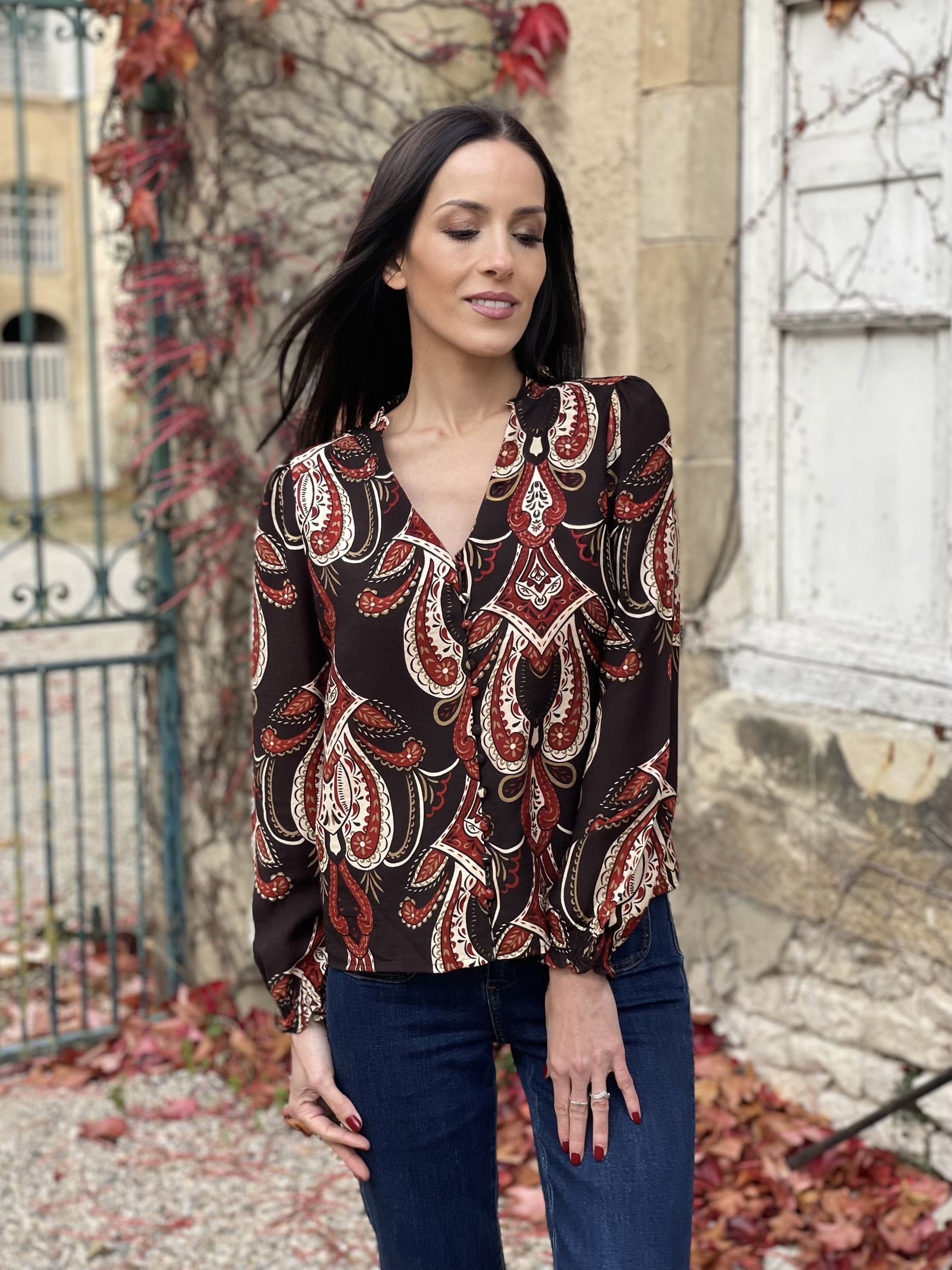 Blouse à imprimé cachemire DIAZ