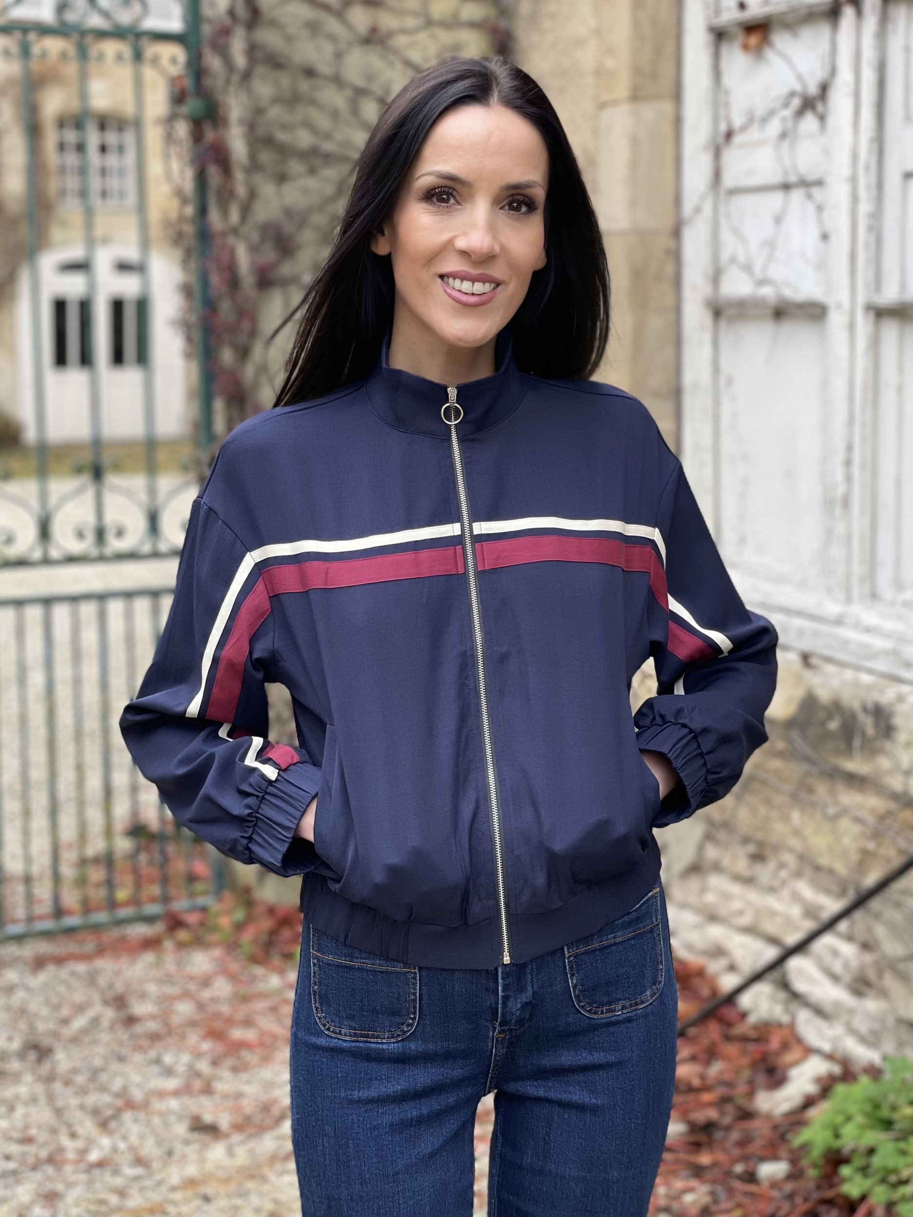 Gilet zippé style rétro JOHAN coloris marine