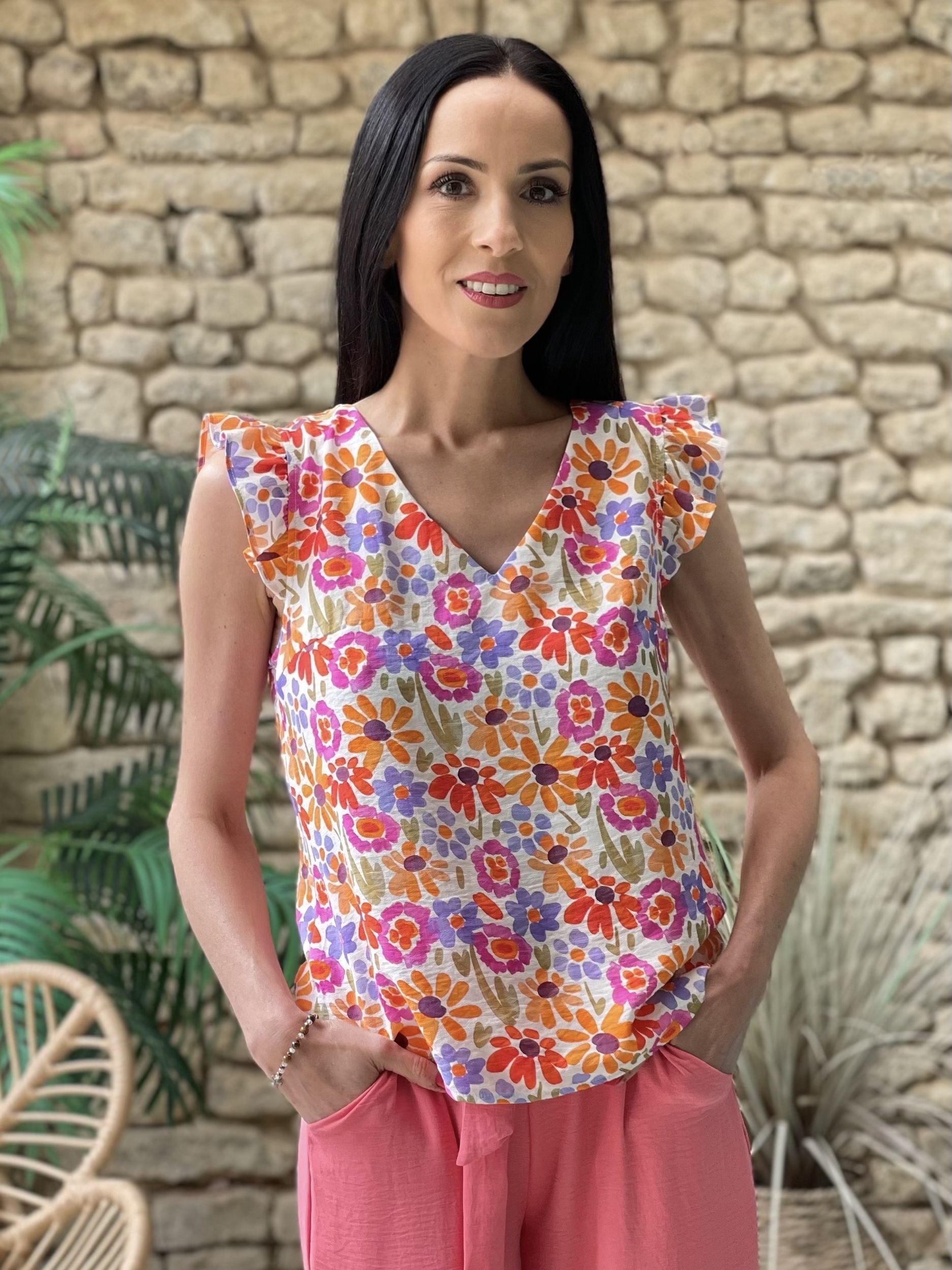 Blouse à imprimé floral IBIZA coloris multicolore