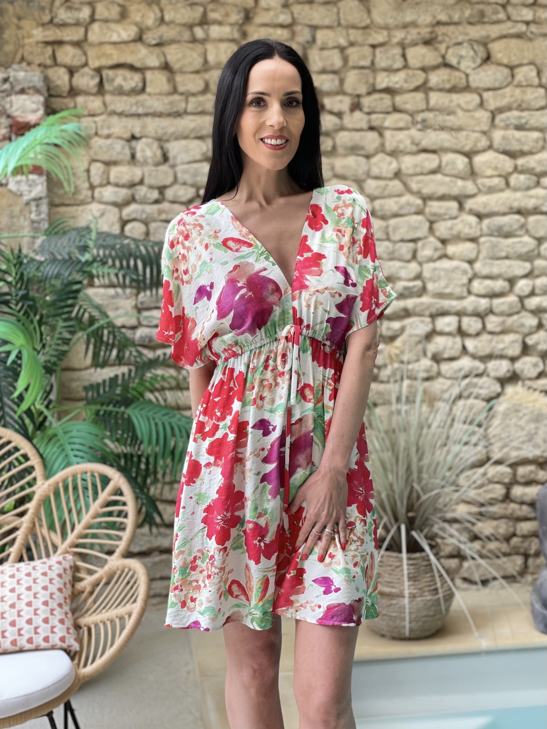Robe courte à imprimé floral DALIA