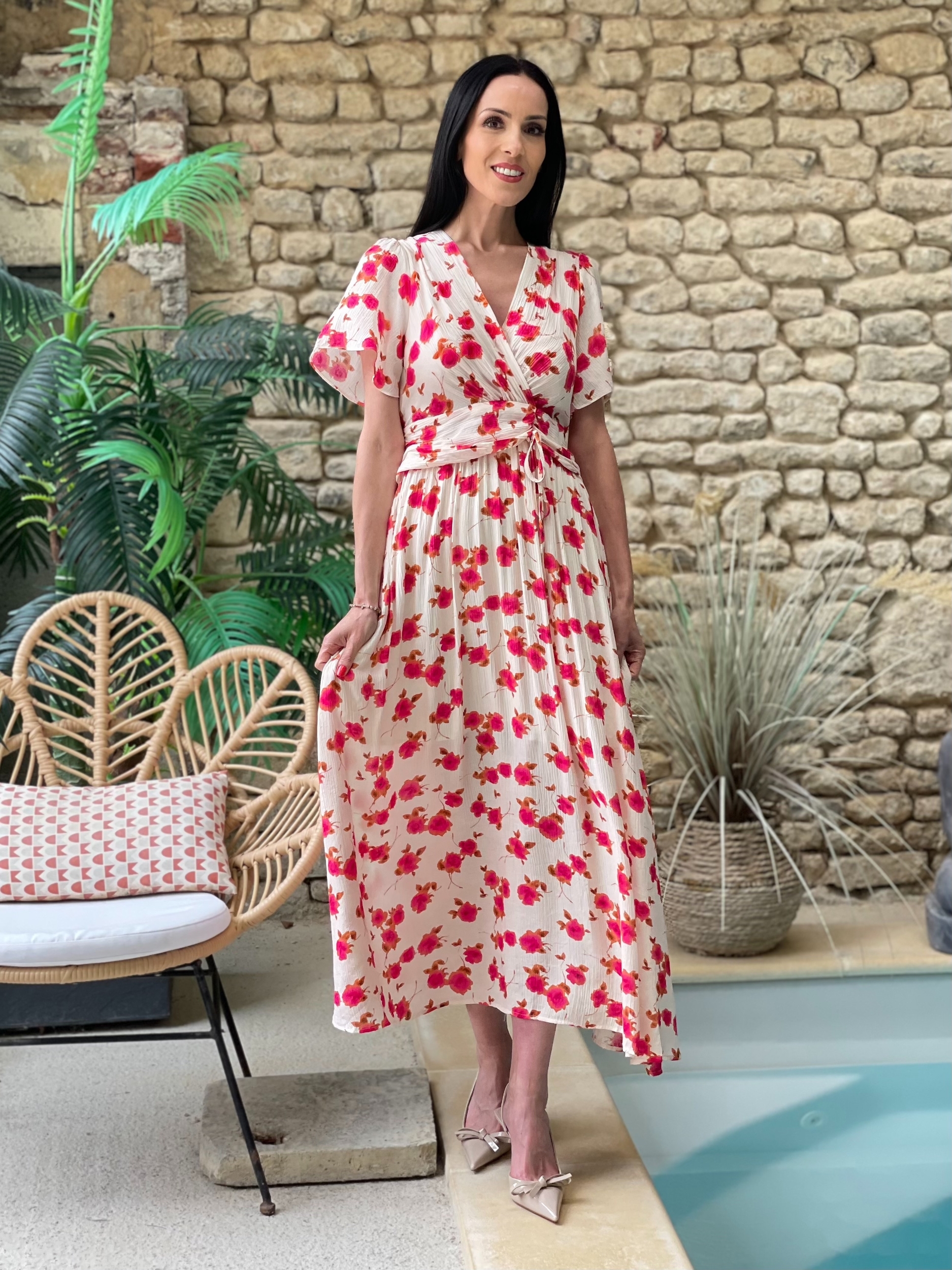 Robe longue à imprimé floral CAMÉLIA