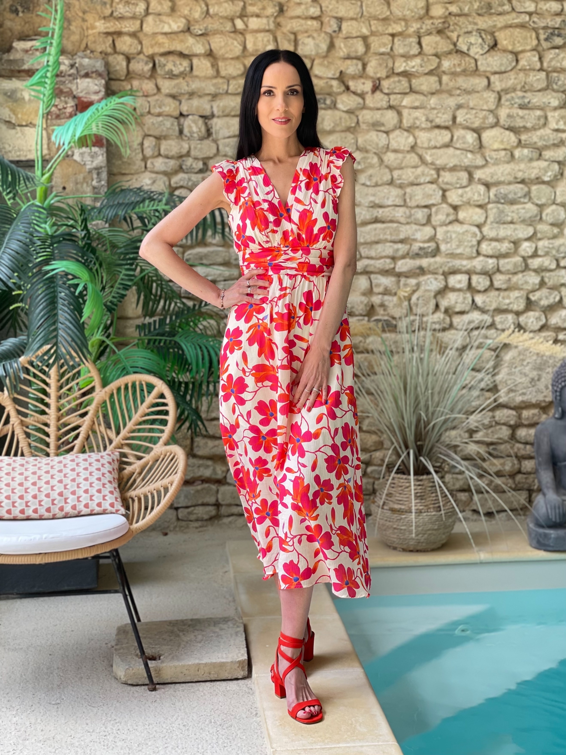 Robe longue à imprimé floral SOLINE multicolore