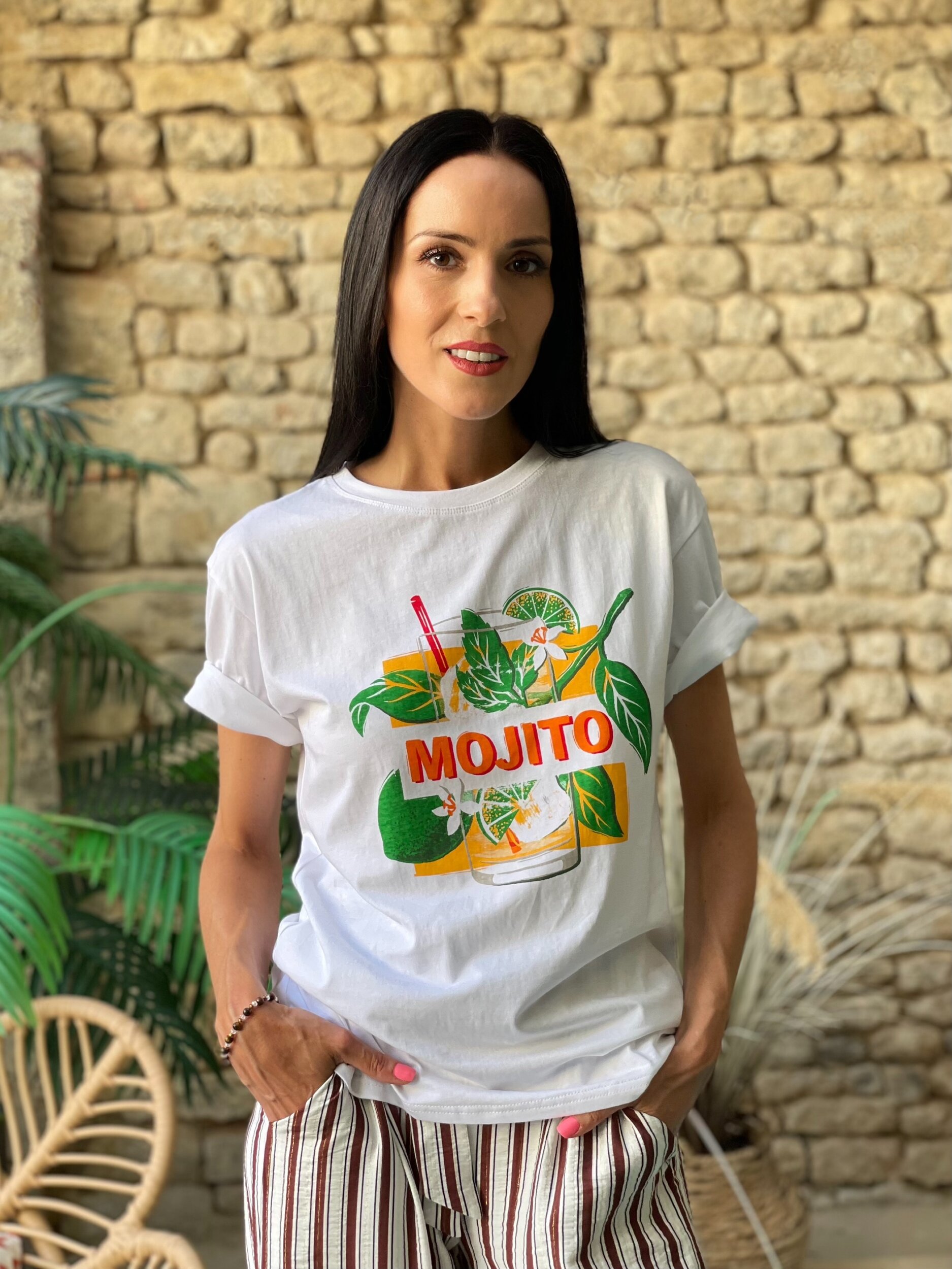 T-shirt en coton MOJITO coloris blanc