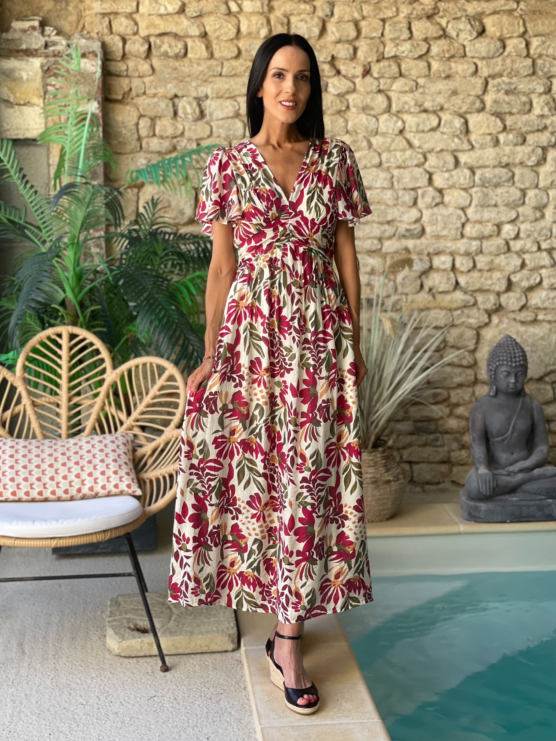 Robe longue GOLDY à imprimé floral