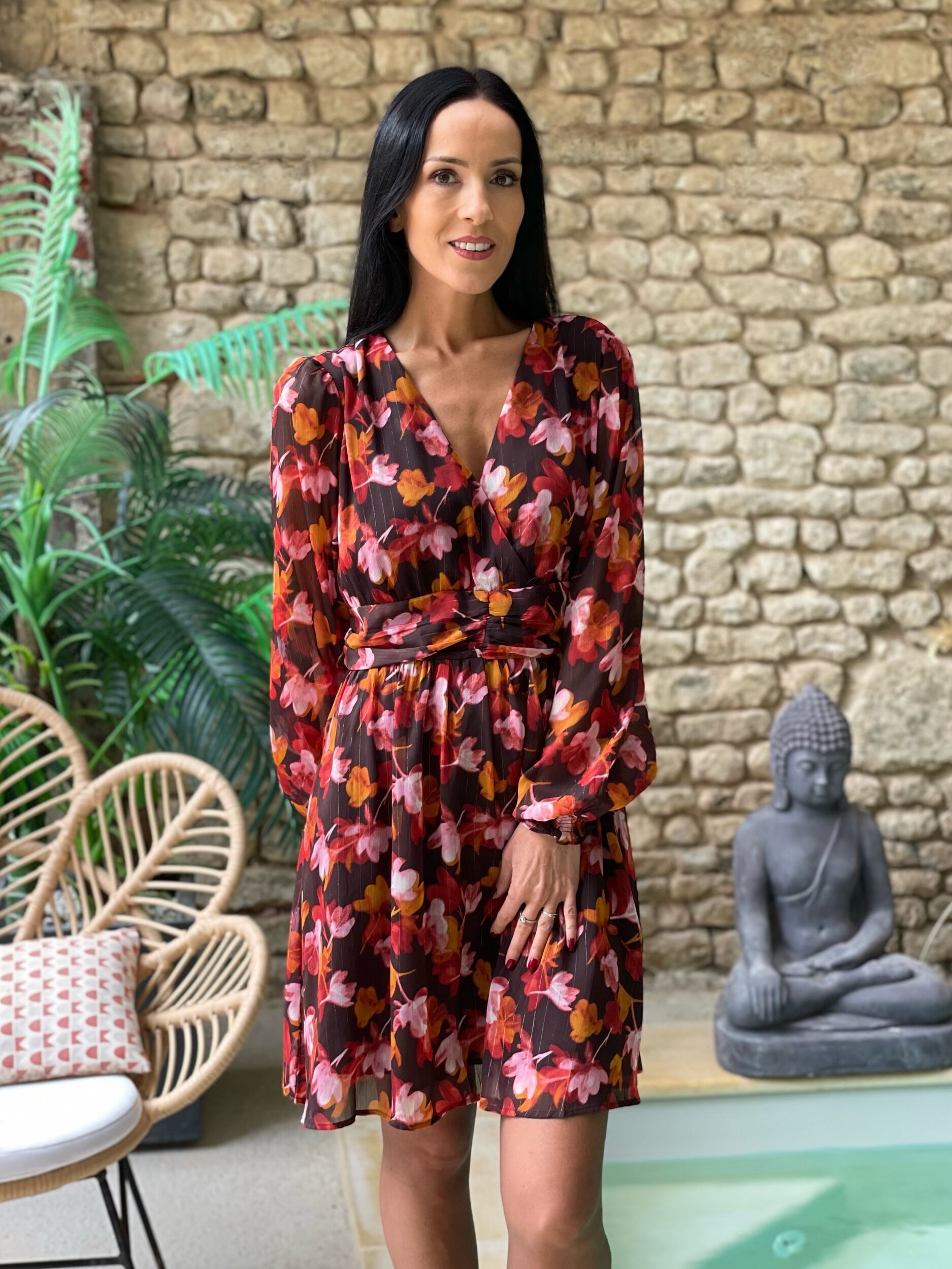 Robe courte à imprimé floral NUMA