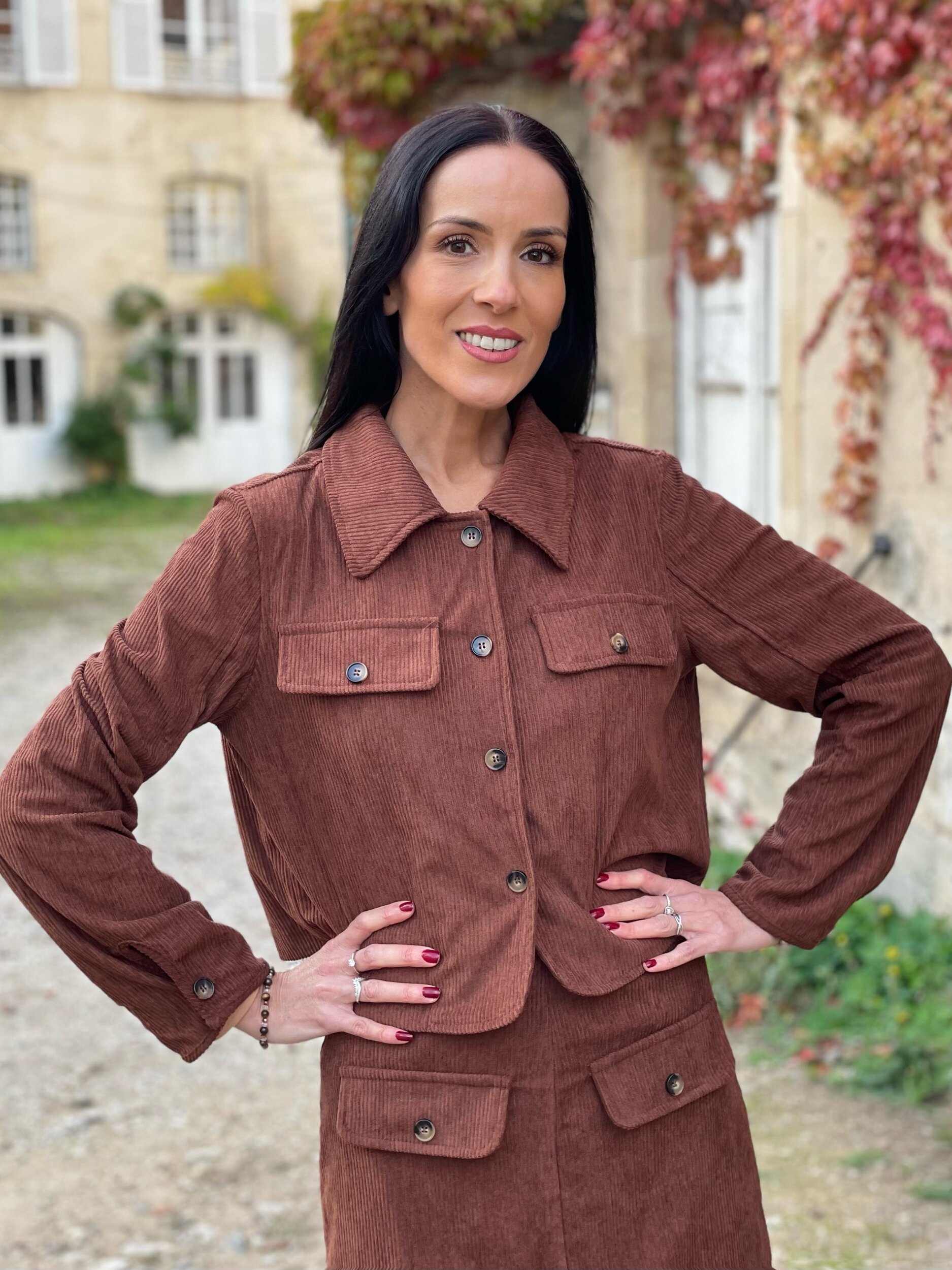 Veste courte en velours côtelé NOAM coloris camel
