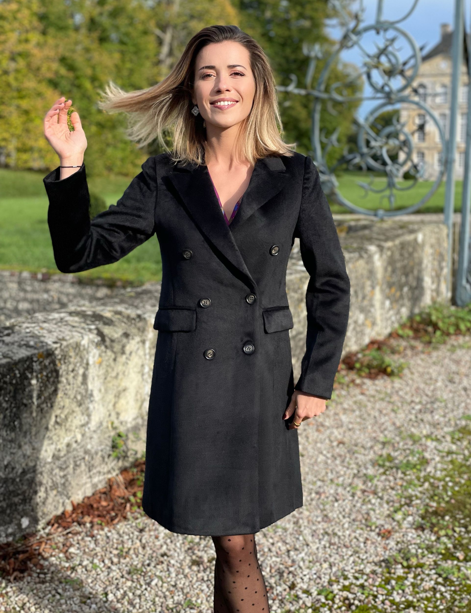 manteau à boutonnage croisé