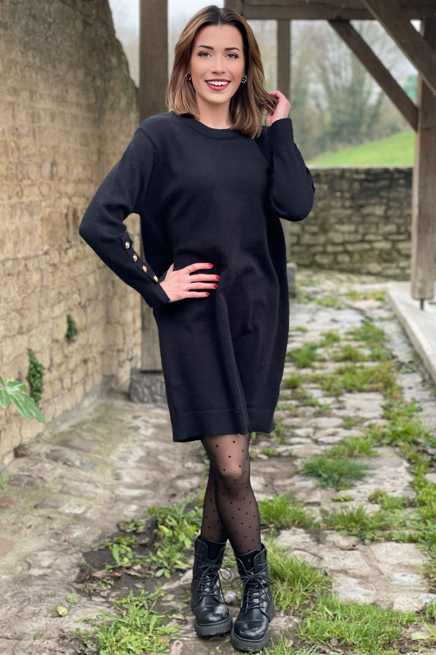 Le pull maille hiver 7510 noir chez MonsieurMode