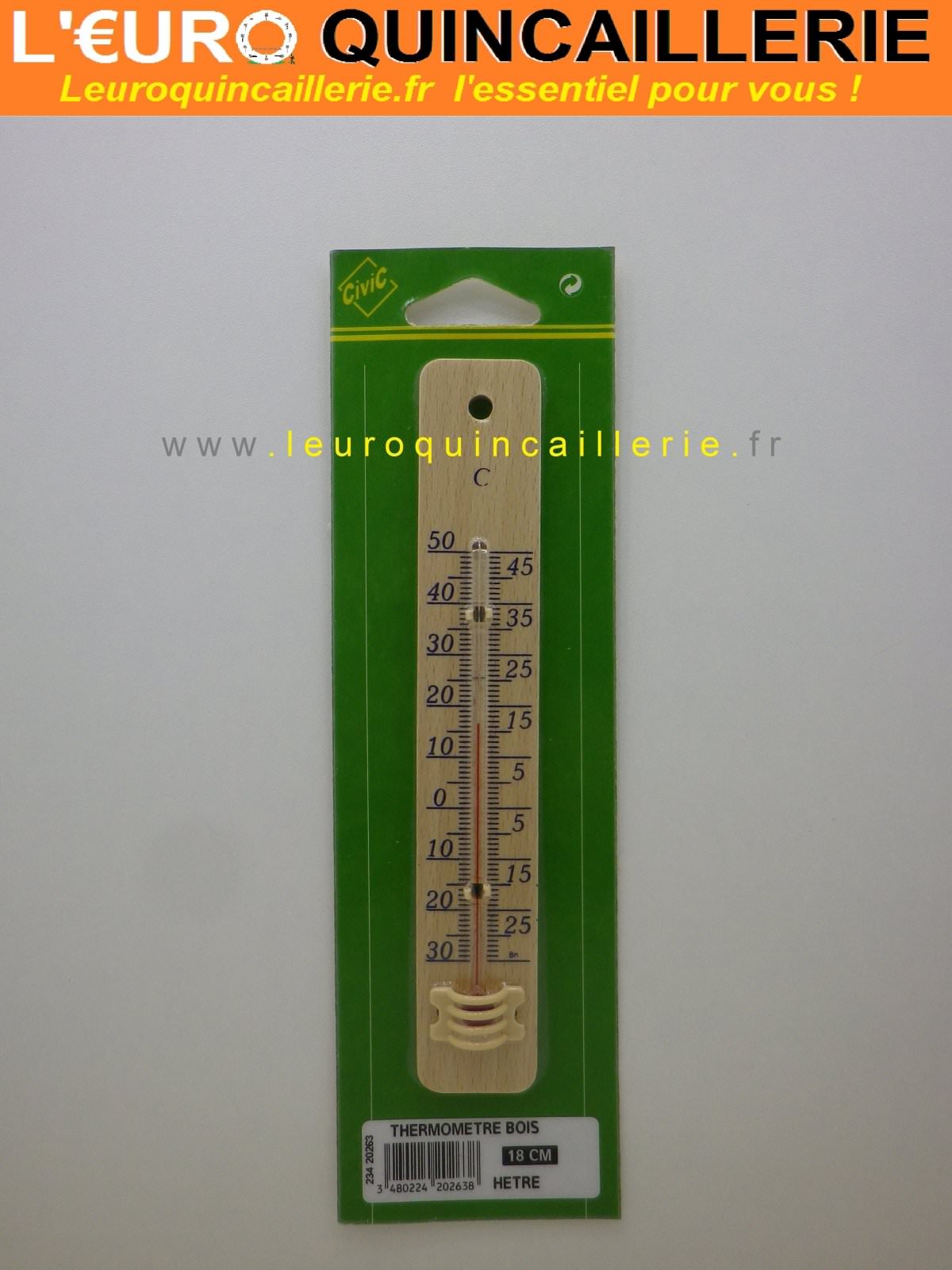 Thermomètre alcool plastique 19 cm - QUINCAILLERIE/Thermomètres