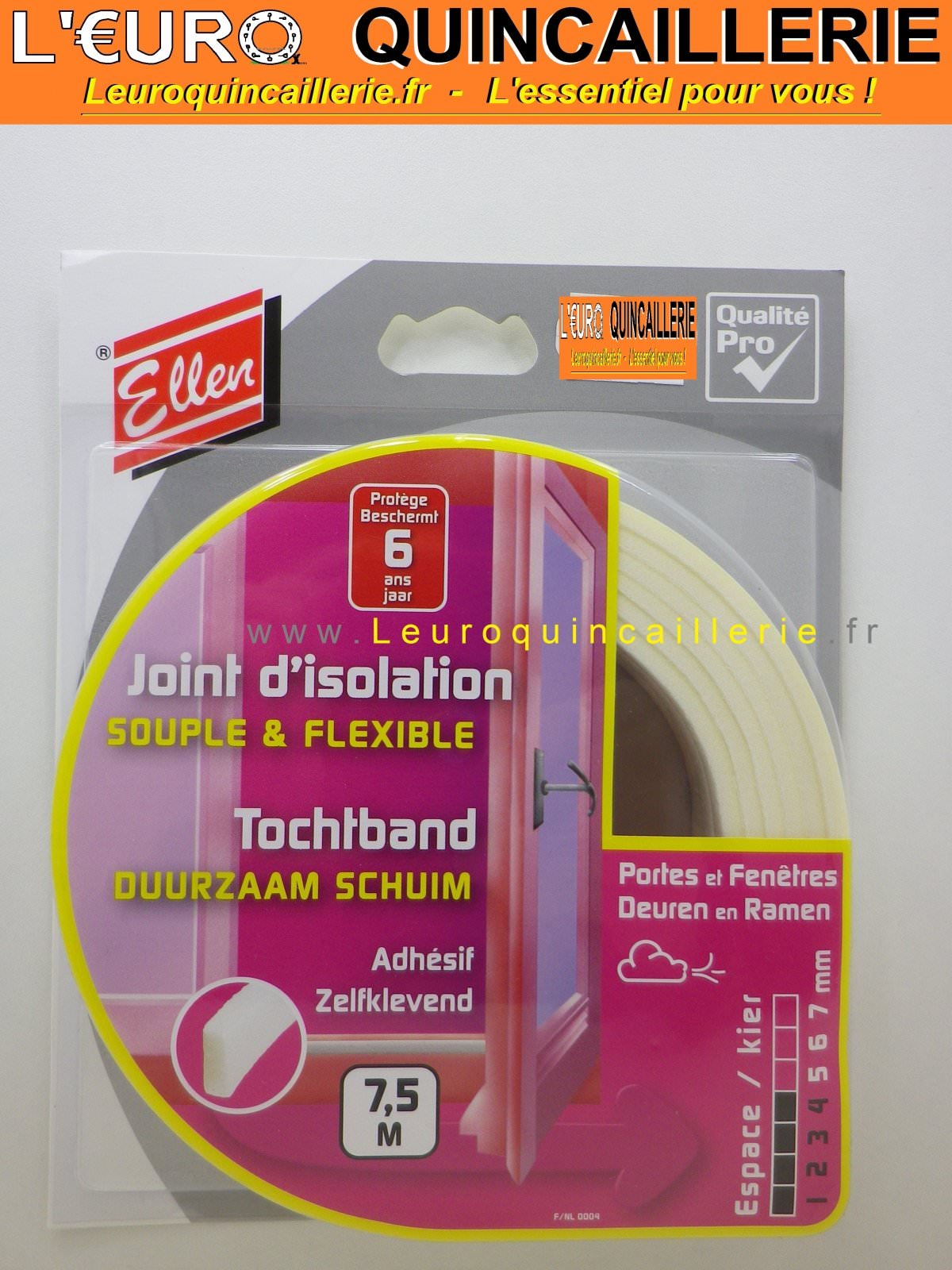 JOINT D'ISOLATION SOUPLE ET FLEXIBLE BLANC ADHESIF