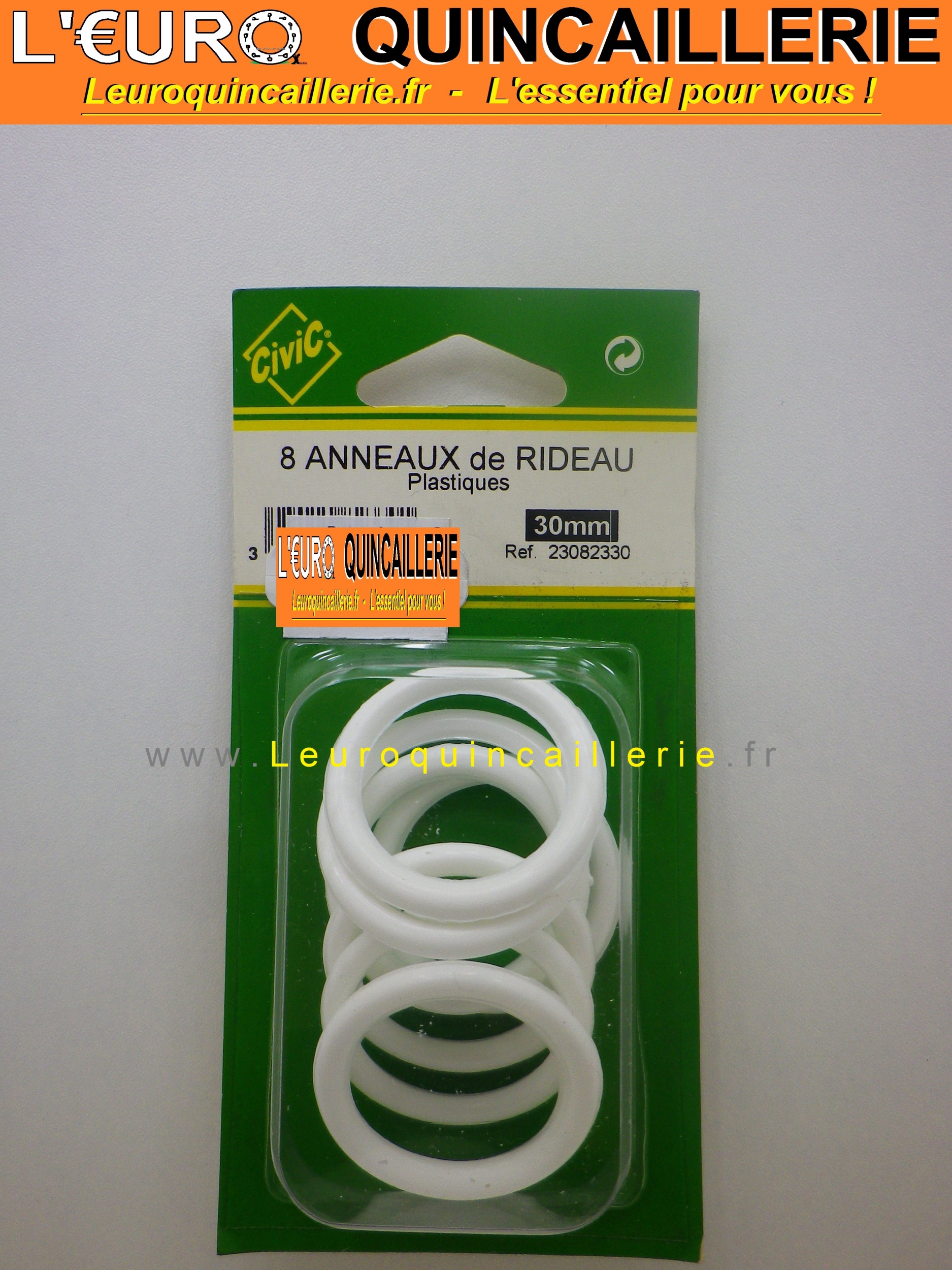 Anneaux de rideau plastique d.30mm