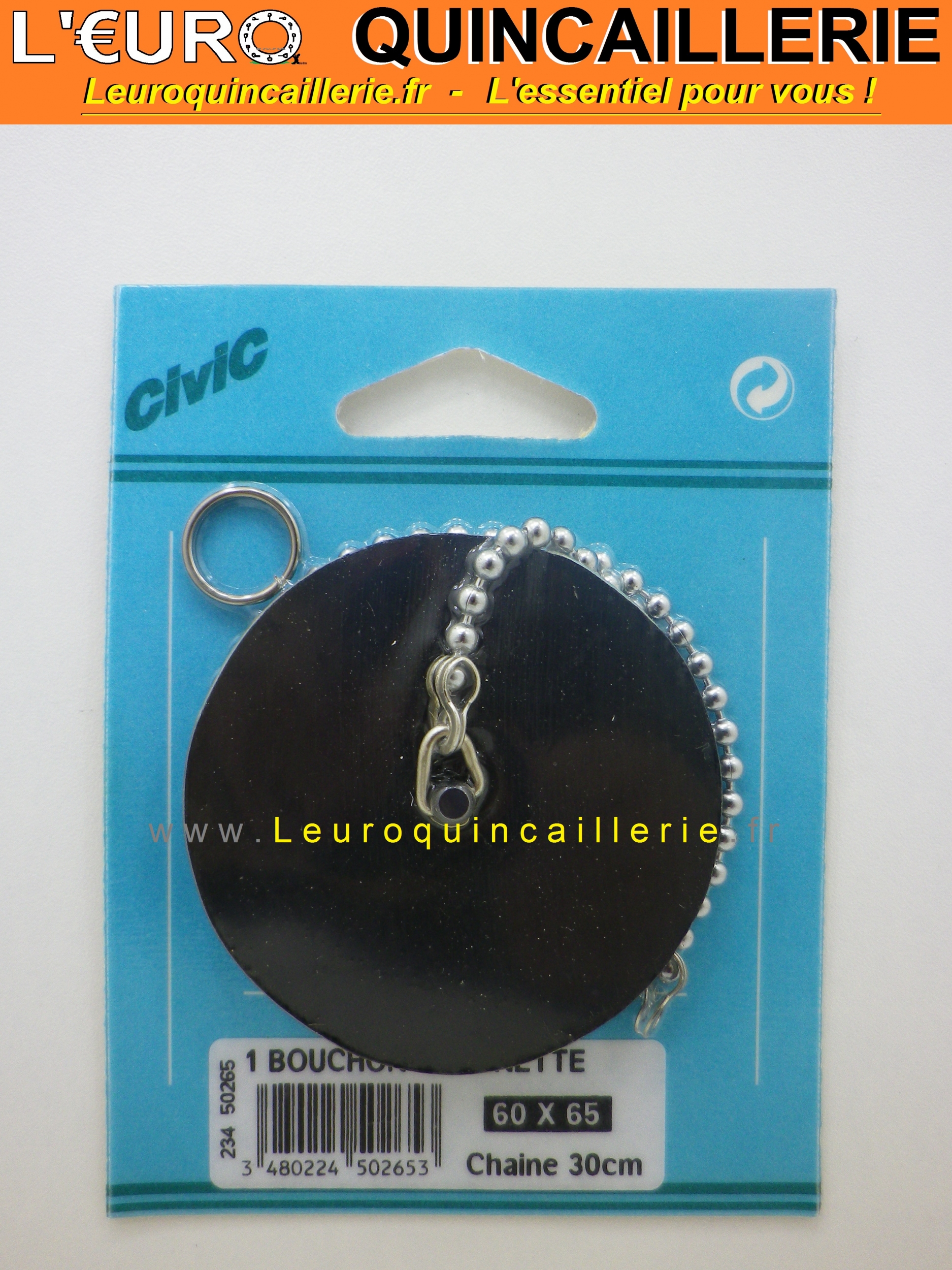 Bouche évier plat diamètre 12cm - QUINCAILLERIE/Bouchon chaînette