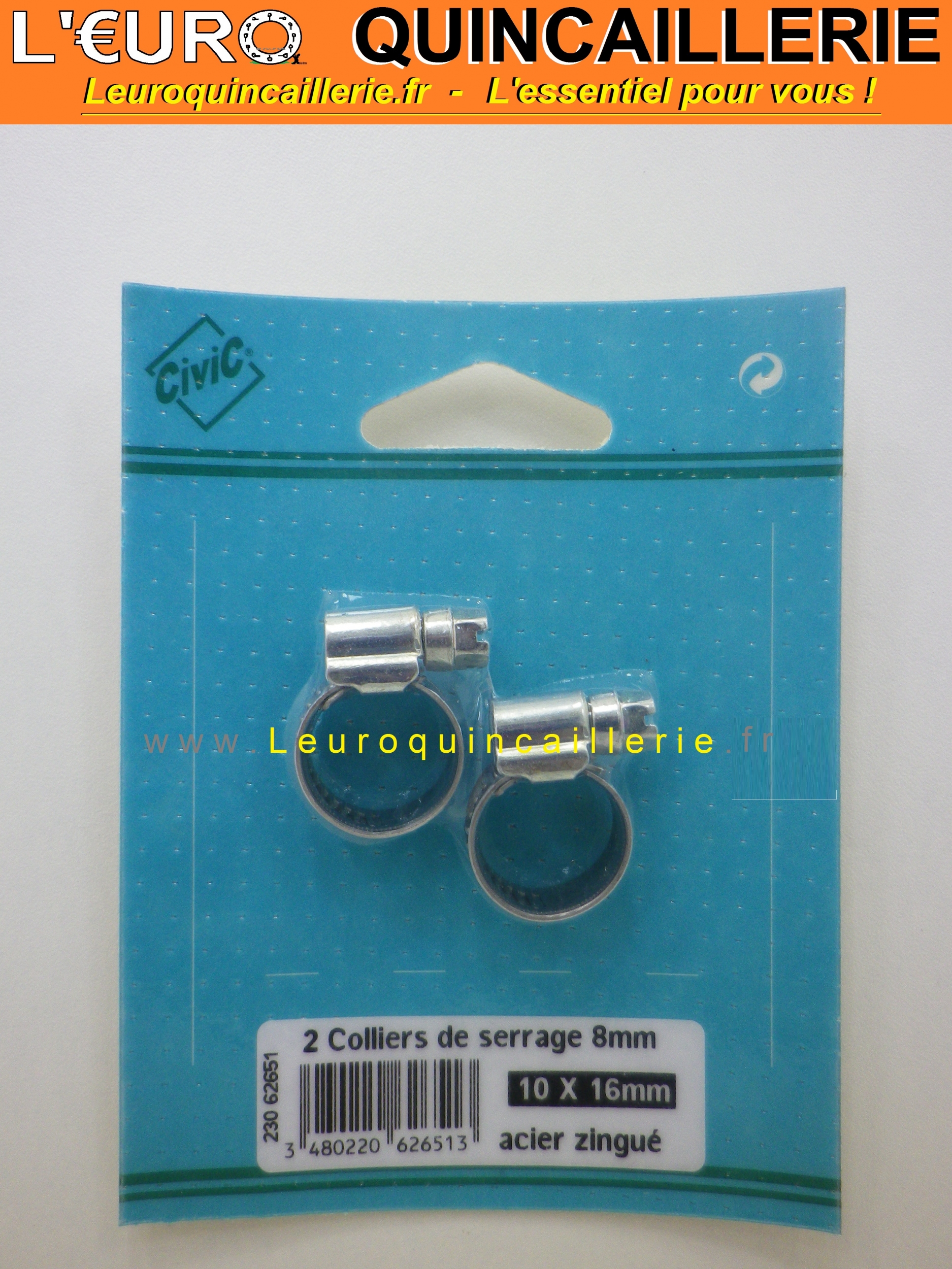 Collier de serrage 8 mm, 10-16
