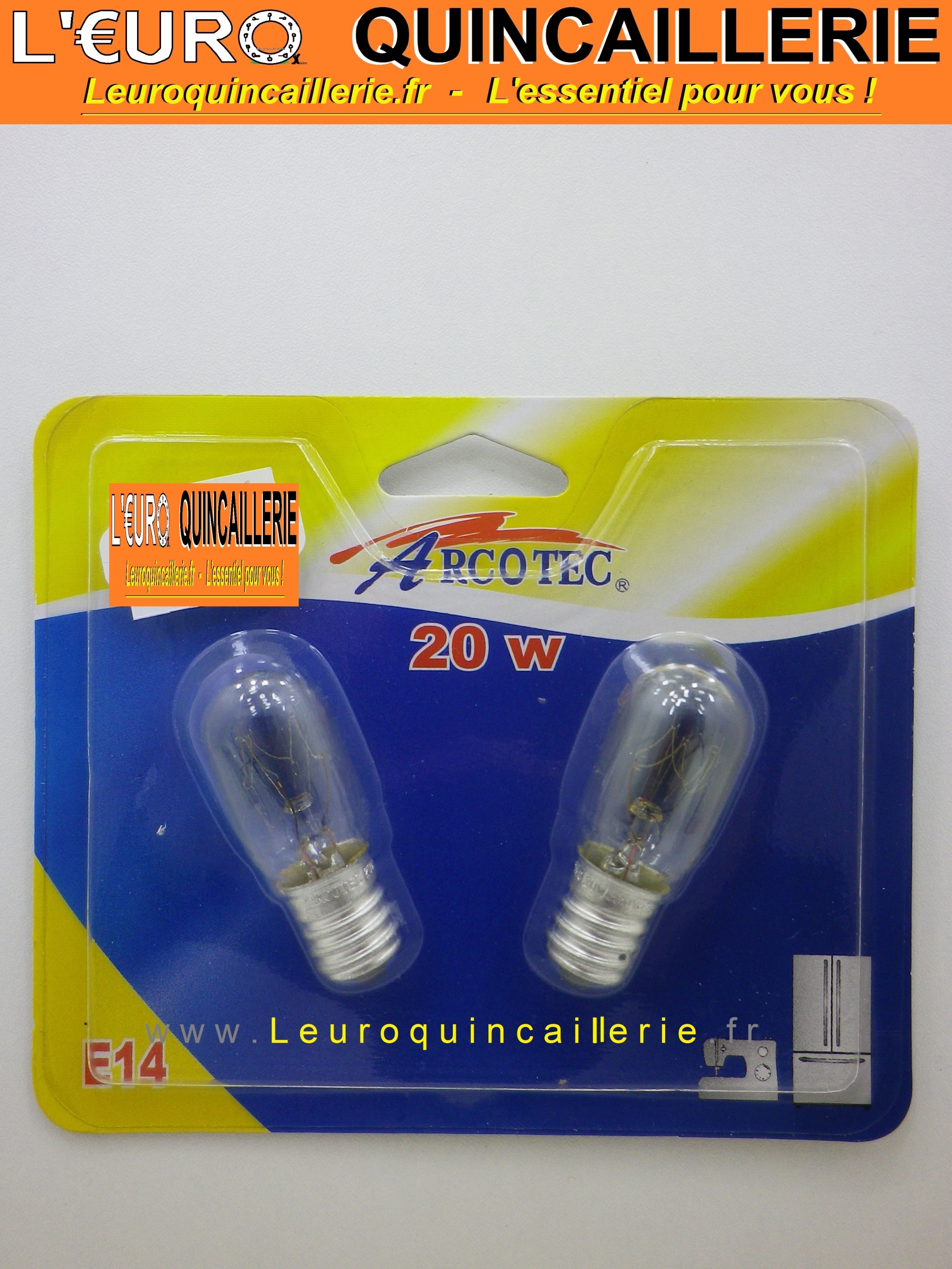 Lot De 2 Ampoule Lampe incandescente Frigo et machine à coudre 120