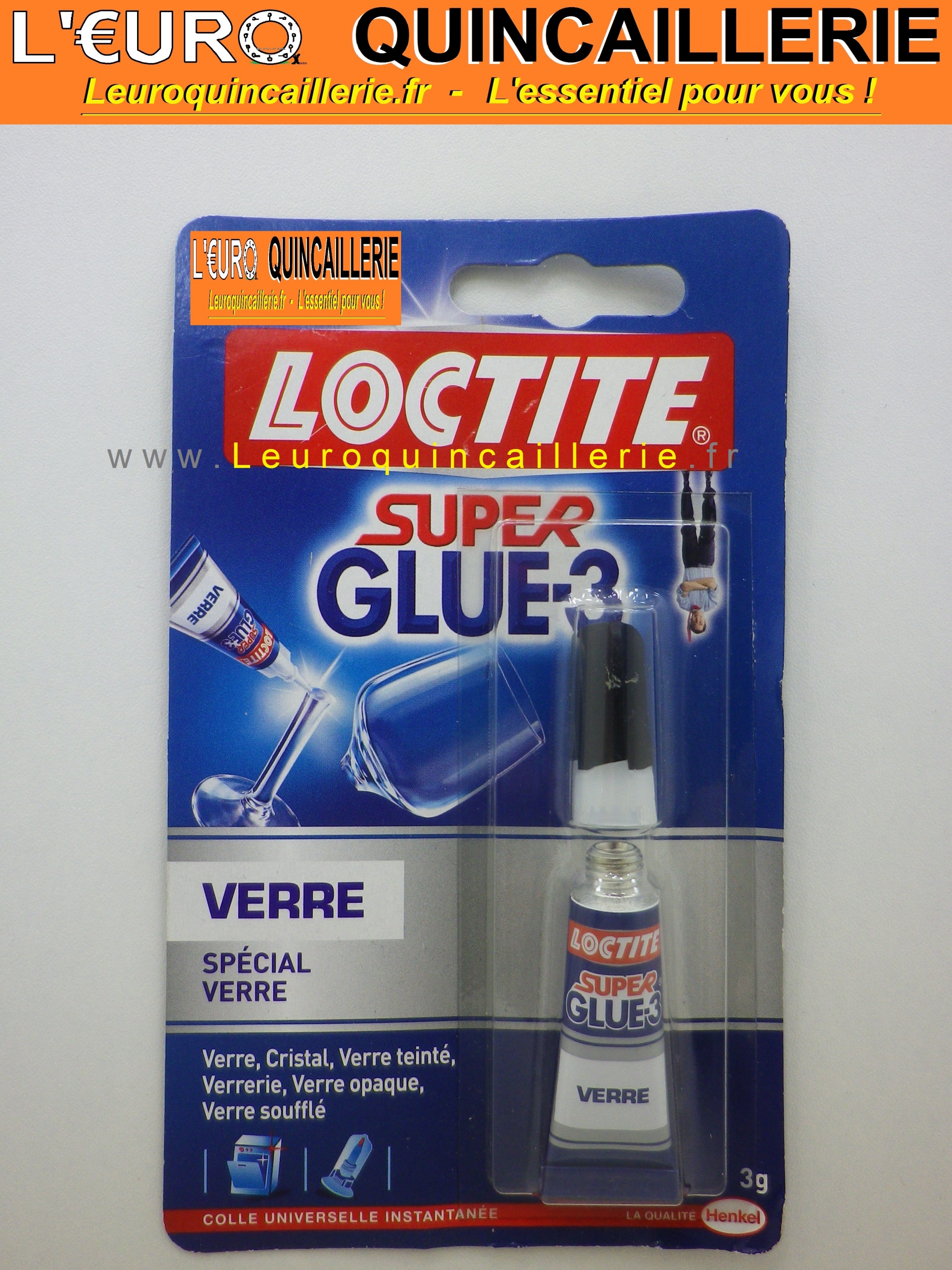 Super glue 3 Loctite 3g Spécial Verre