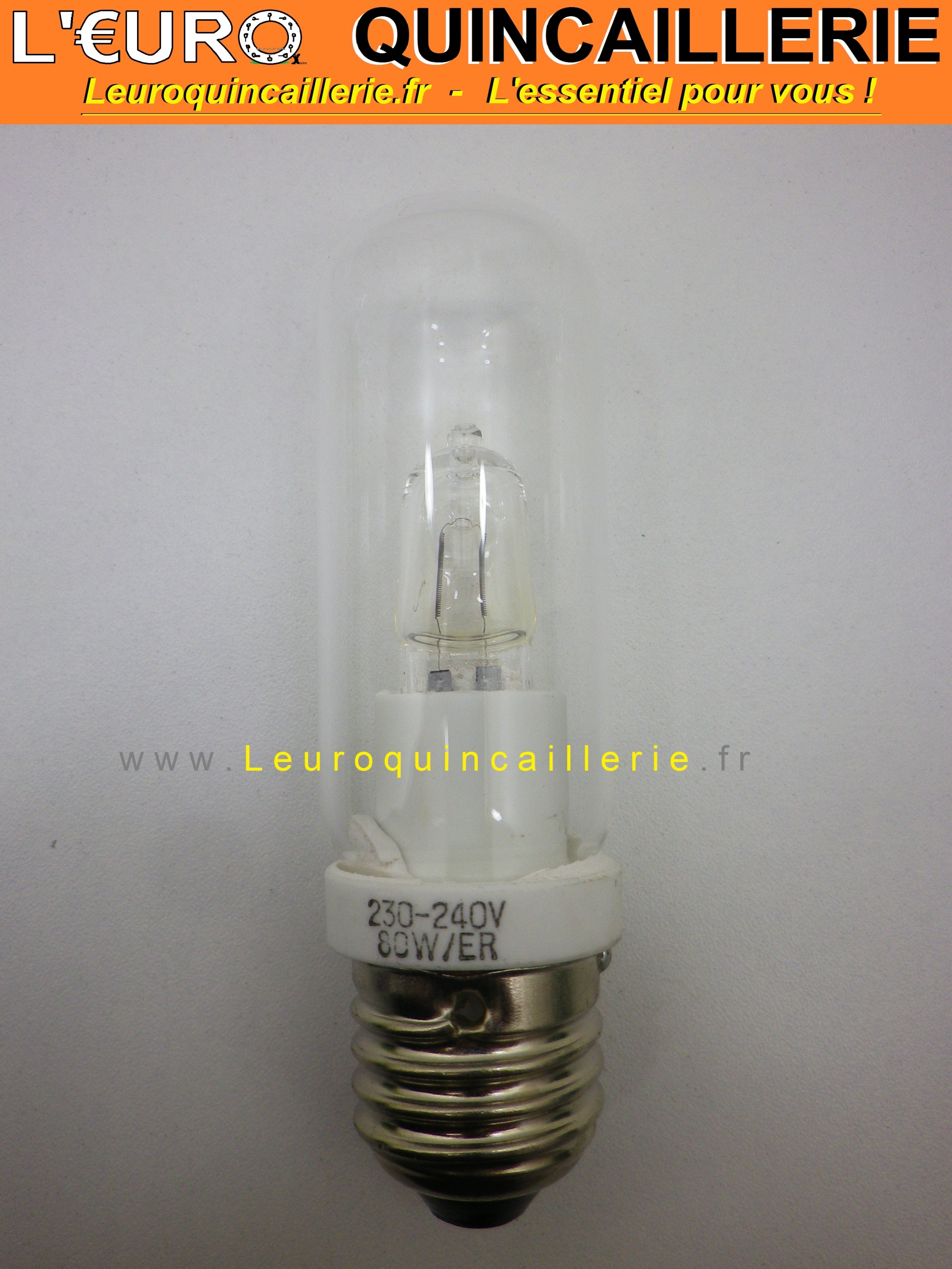 Ampoule Halogène E27 tube économique 80W=100W