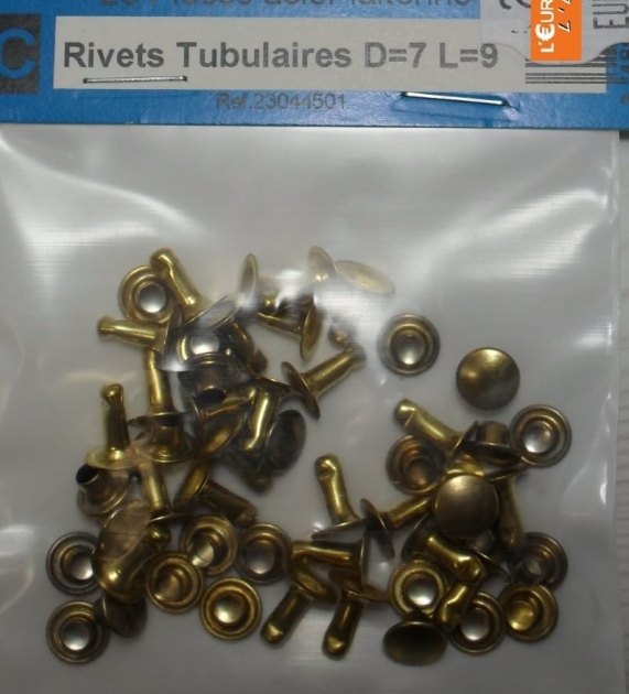 25 RIVETS TUBULAIRES D=7mm L=9mm