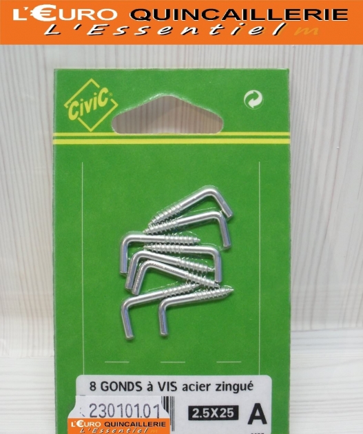 GONDS A VIS ACIER ZINGUE 2,5x25