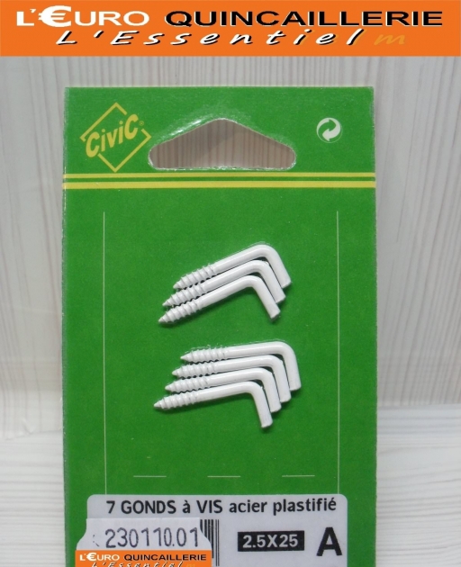 GONDS A VIS PLASTIFIER BLANC 2,5x25