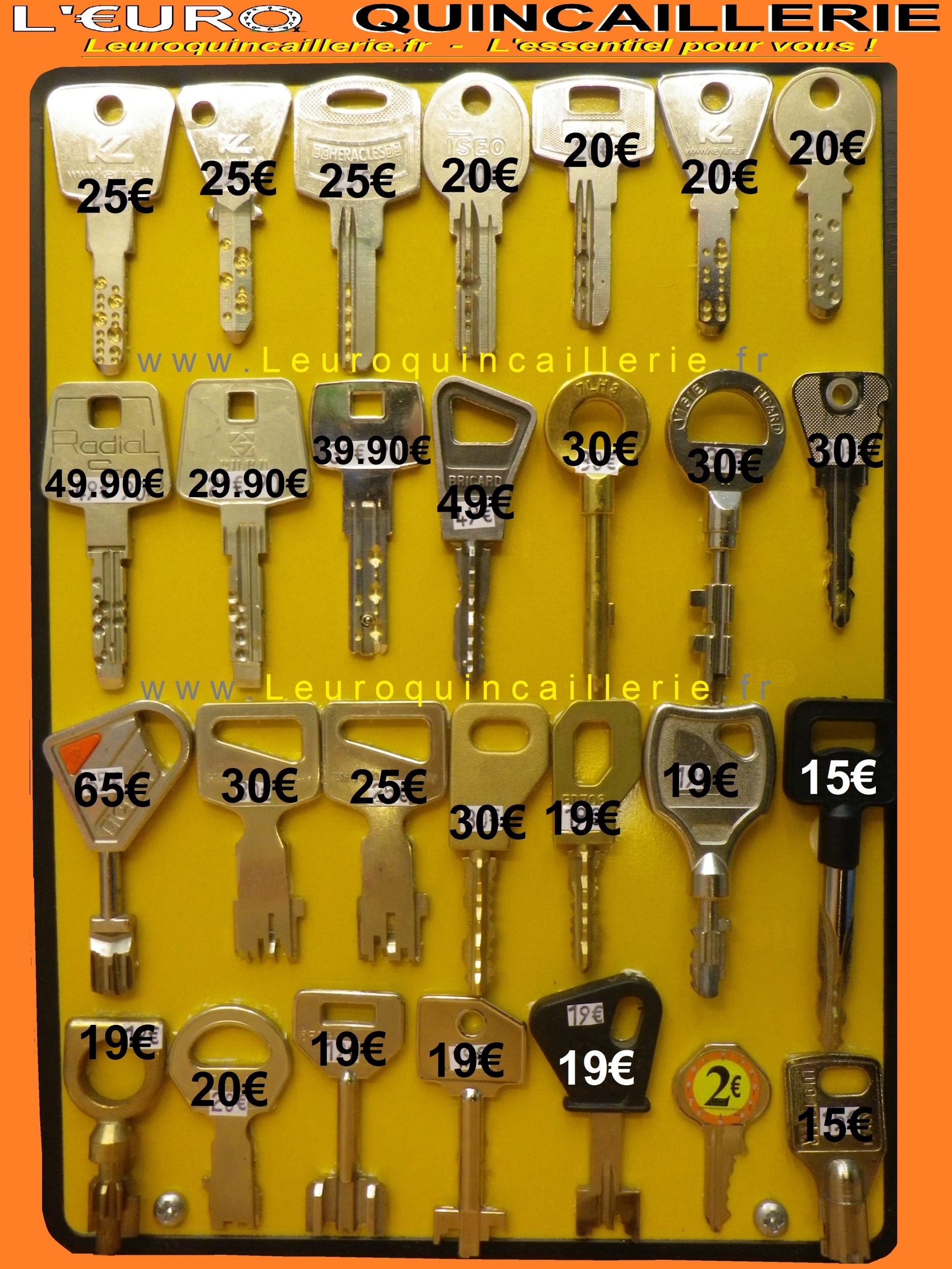 copie de cle moins cher avec tarif des cles