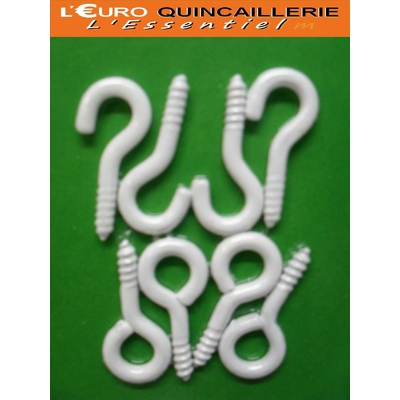CROCHETS + PITONS ACIER PLASTIFIER BLANC 2,25x10 (2)