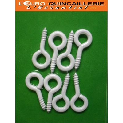 PITONS A VIS ACIER PLASTIFIE BLANC 2,25x10 (2)
