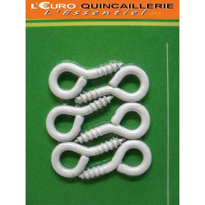 PITONS A VIS ACIER PLASTIFIE BLANC 3x16 (2)
