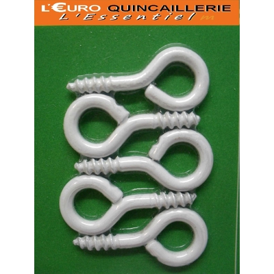PITONS A VIS ACIER PLASTIFIE BLANC 3,5x20 (2)