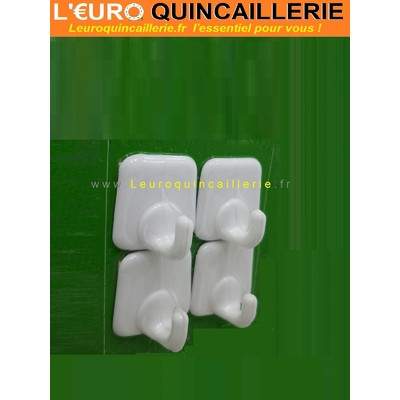 4 CROCHETS ADHESIFS BLANC CIVIC