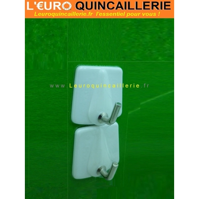 2 CROCHETS ADHESIFS BLANC 1 GOND
