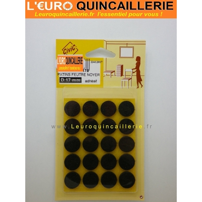 20 PATINS ADHESIF ROND MARRON D.17